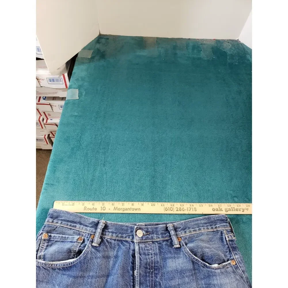 Levis 501 Jeans Size 36x34 Mens Blue Pants Stretch Mid Rise Straight Red Tab
